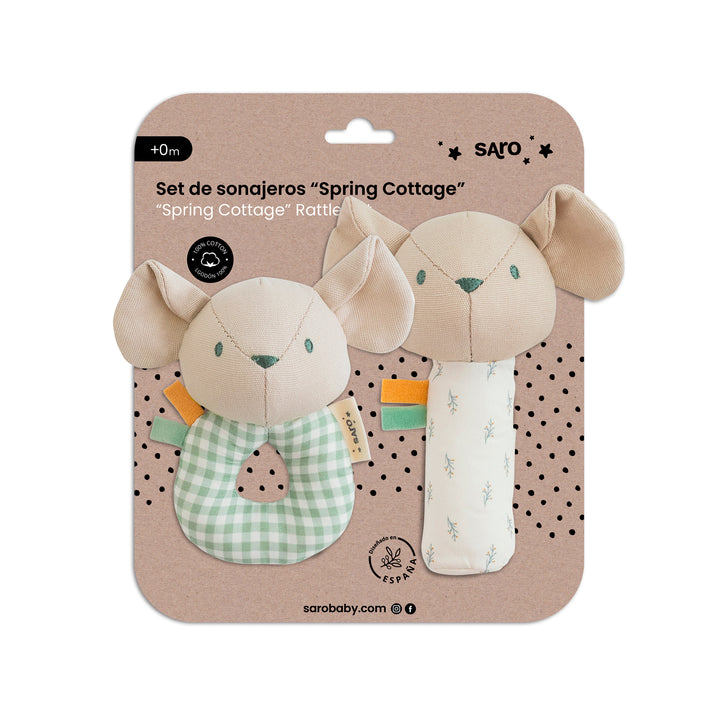 Set de sonajeros Mousie "Spring Cottage"