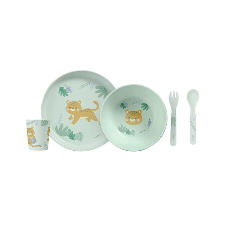 “Jungle Cheetahs” 5 Pieces Feeding Set