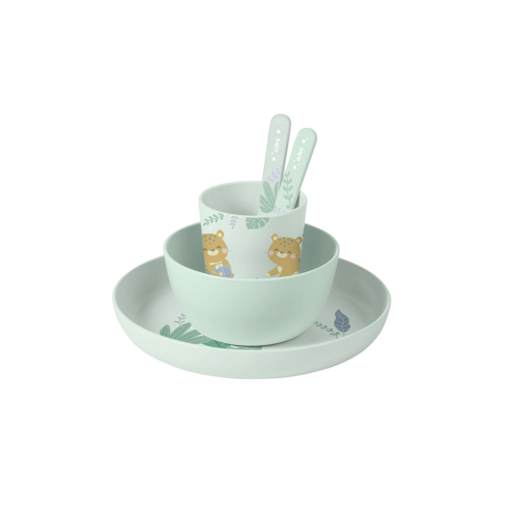 “Jungle Cheetahs” 5 Pieces Feeding Set