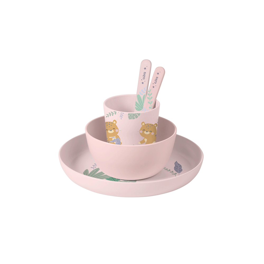 “Jungle Cheetahs” 5 Pieces Feeding Set